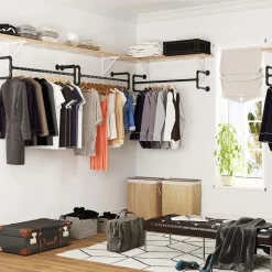 Kommendör klädstång, 2-pack - Svart