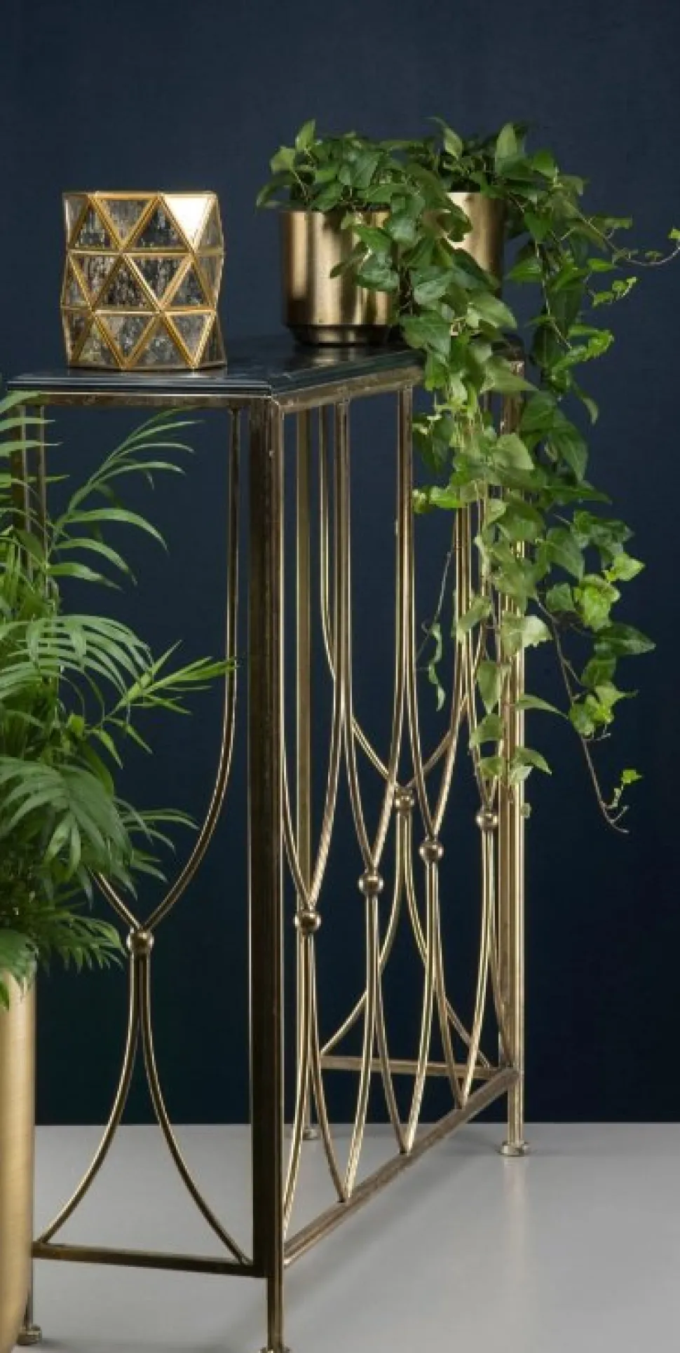 Konsolbord mässing/svart - Andrea