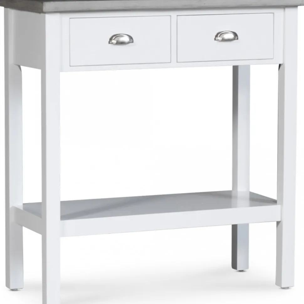 Konsolbord vitt med cement topp - Hugo + Fläckborttagare för möbler