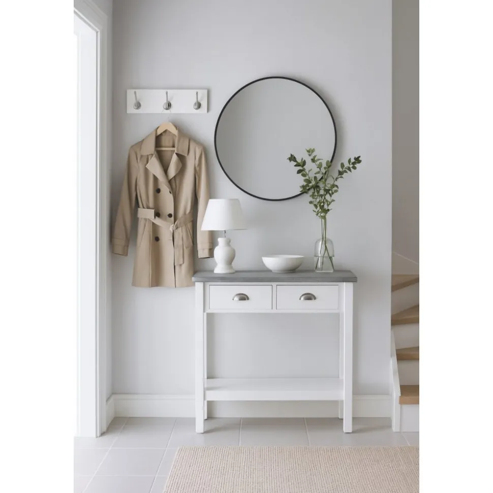 Konsolbord vitt med cement topp - Hugo