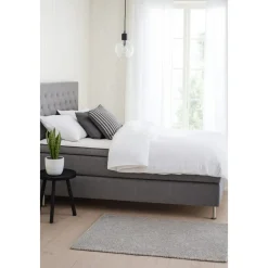 Kontinentalsäng 120 x 200 cm + sänggavel grå