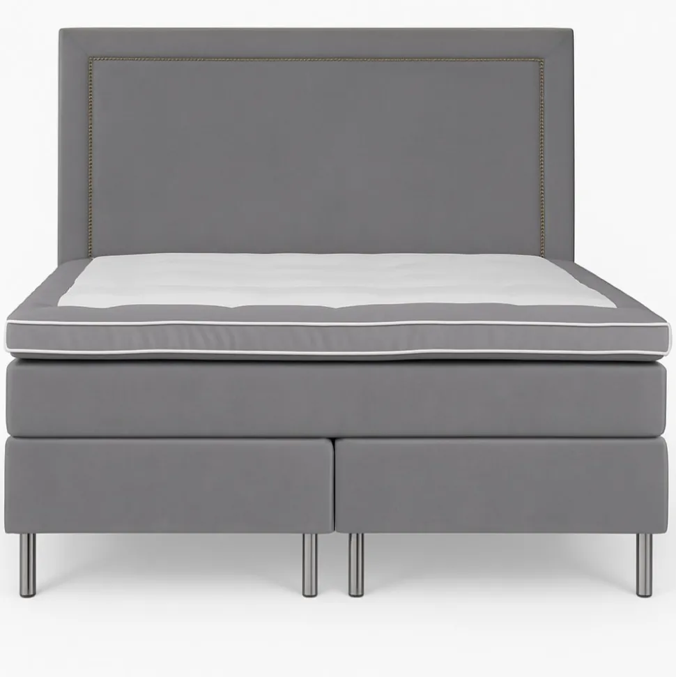 Kontinentalsäng Hilton Deluxe 160x200 cm - Grå sammet