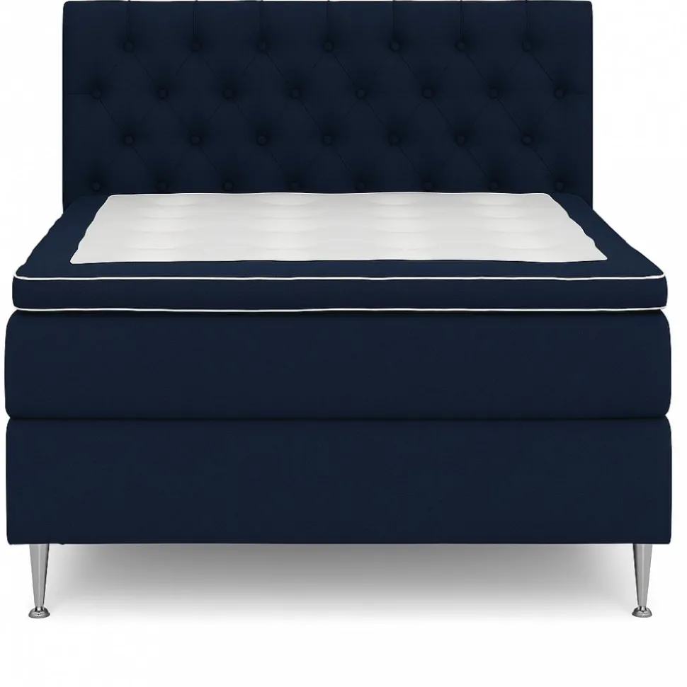 Kontinentalsäng 120x200 cm med gavel - Mörkblå - Dream