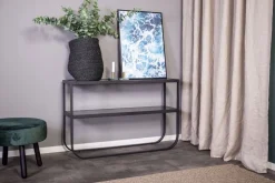 Korsbacken konsolbord - Svart/glas