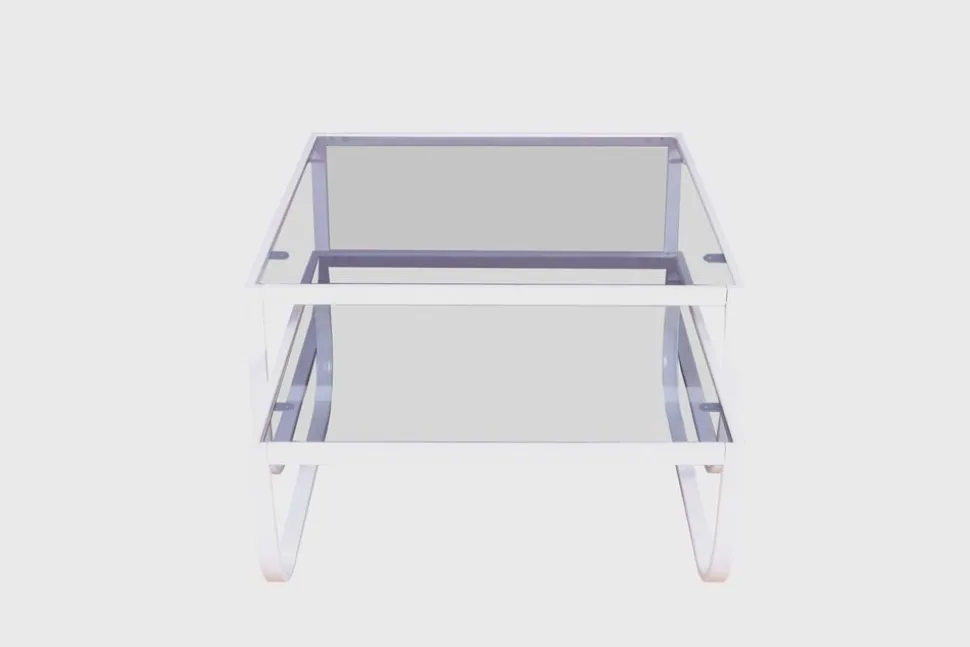 Korsbacken soffbord - Vit/glas