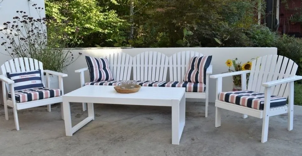 Kungshamn utemöbelgrupp - Vit + Textilrengöring för möbler