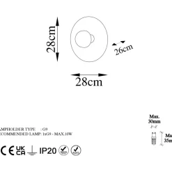 Kurt vägglampa Ø28 cm - Koppar