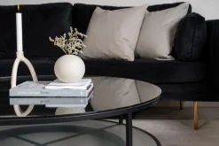 Kävsta soffbord Ø100 cm - Svart/glas