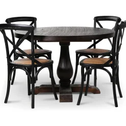 Lamier matgrupp Bord med 4 st svarta Gaston stolar