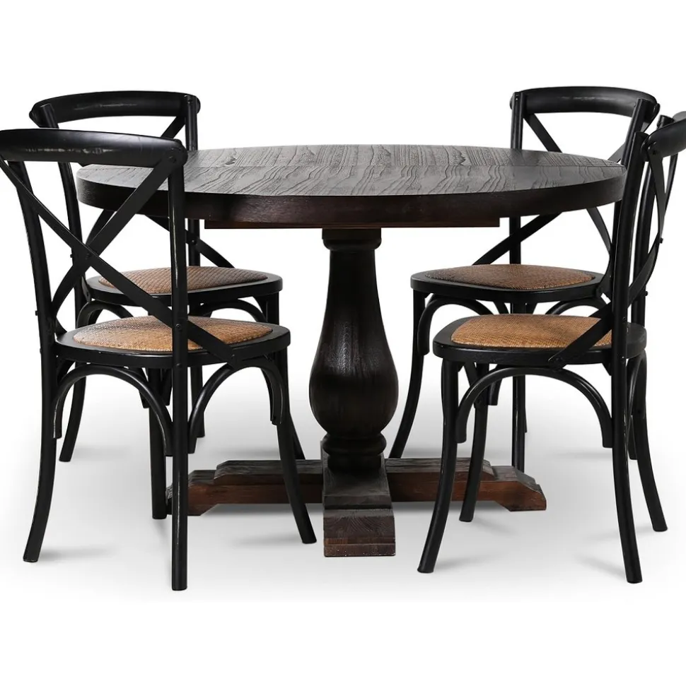 Lamier matgrupp Bord med 4 st svarta Gaston stolar