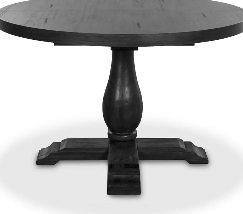 Lamier runt förlängningsbart matbord i svartbetsad ask