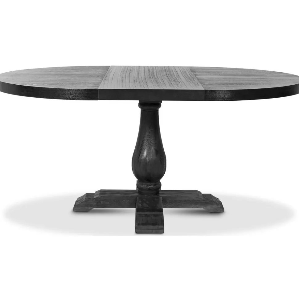 Lamier runt förlängningsbart matbord i svartbetsad ask