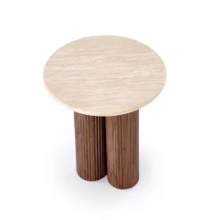 Lampbord Ø50 cm Mocca / Travertin