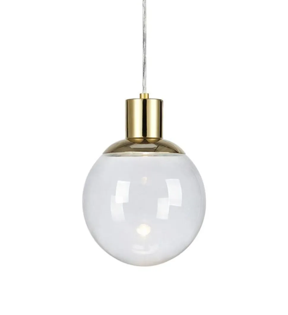 Land Taklampa - Mässing/Klarglas