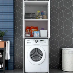 Lang tvättmaskinskåp 110 - Vit