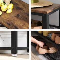 Lasse skohylla 73 cm - Brun/svart