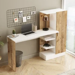 Laura skrivbord 152,3x40 cm - Furu/vit