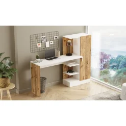 Laura skrivbord 152,3x40 cm - Furu/vit