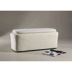 Laurel sittpuff - Vit boucle