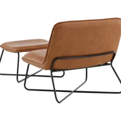 Laxa fåtölj med fotpall - Brun/svart + Fläckborttagare för möbler