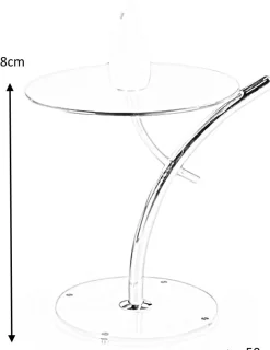 Leila sidobord Ø50 cm - Glas / Krom