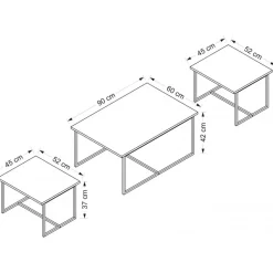 Levada satsbord 52/90 x 45/60 cm - Valnöt