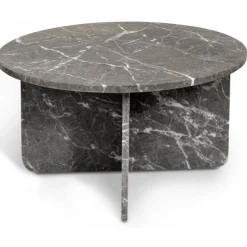 Level runt soffbord i grå marmor Ø85 cm