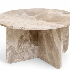 Level runt soffbord i marmor Ø85 cm - Gråbeige