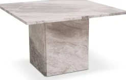 Level soffbord 75x75 cm - Grå beige marmor