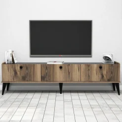 Lidya TV-bänk - Valnöt/marmor