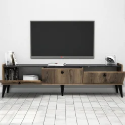 Lidya TV-bänk - Valnöt/marmor