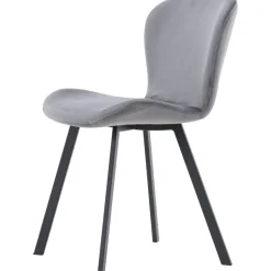 Lilja matstol - Grå sammet/svart