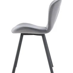 Lilja matstol - Grå sammet/svart