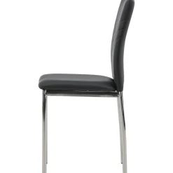 Lily matstol - Svart PU/krom