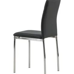 Lily matstol - Svart PU/krom