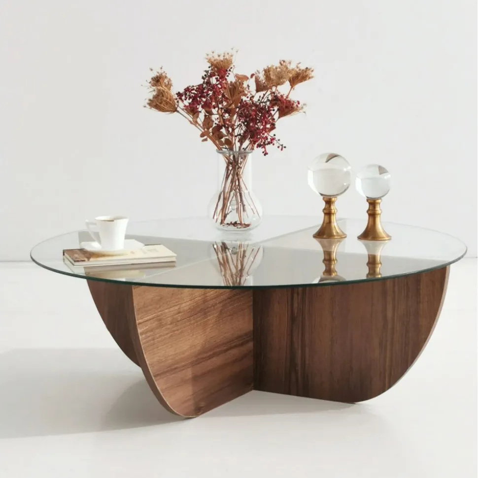 Lily soffbord Ø90 cm - Valnöt + Textilrengöring för möbler