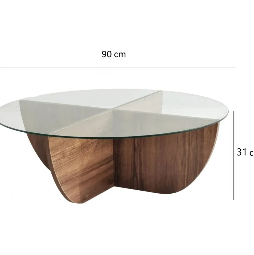 Lily soffbord Ø90 cm - Valnöt + Textilrengöring för möbler