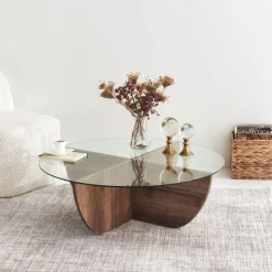 Lily soffbord Ø90 cm - Valnöt + Textilrengöring för möbler