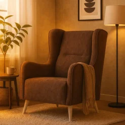 Linsey öronlappsfåtölj - Mörkgrå + Fläckborttagare för möbler