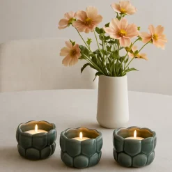 Ljuslykta för värmeljus 3-pack - Blå