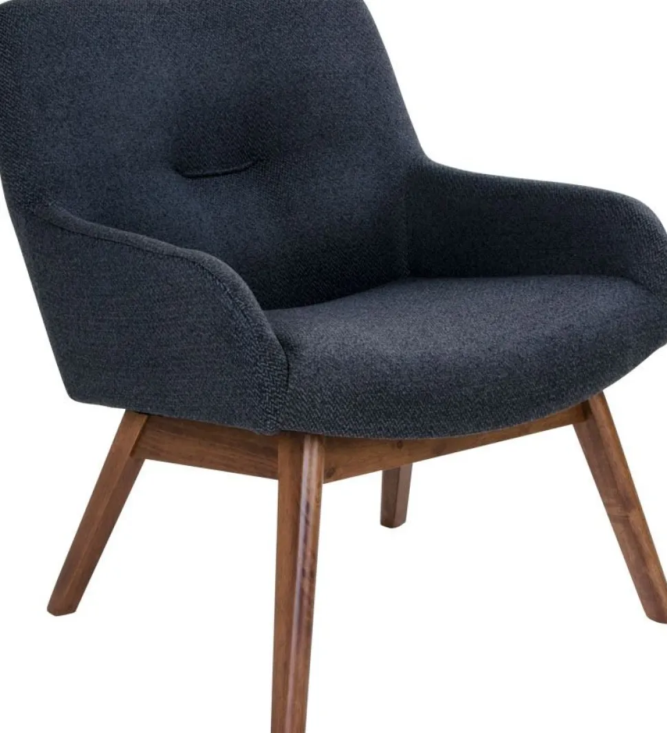 London Fåtölj - Mörkgrå/valnöt