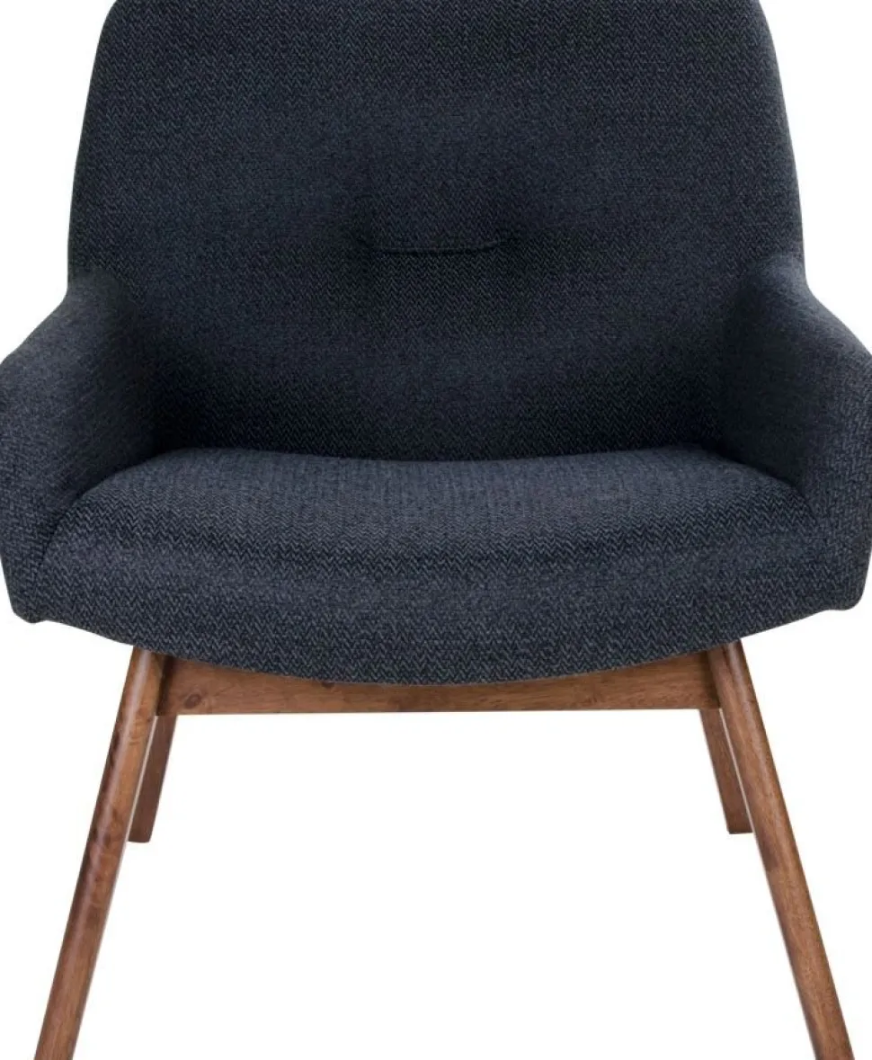 London Fåtölj - Mörkgrå/valnöt