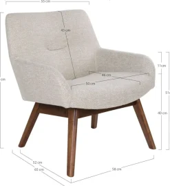 London Fåtölj - Sand/valnöt