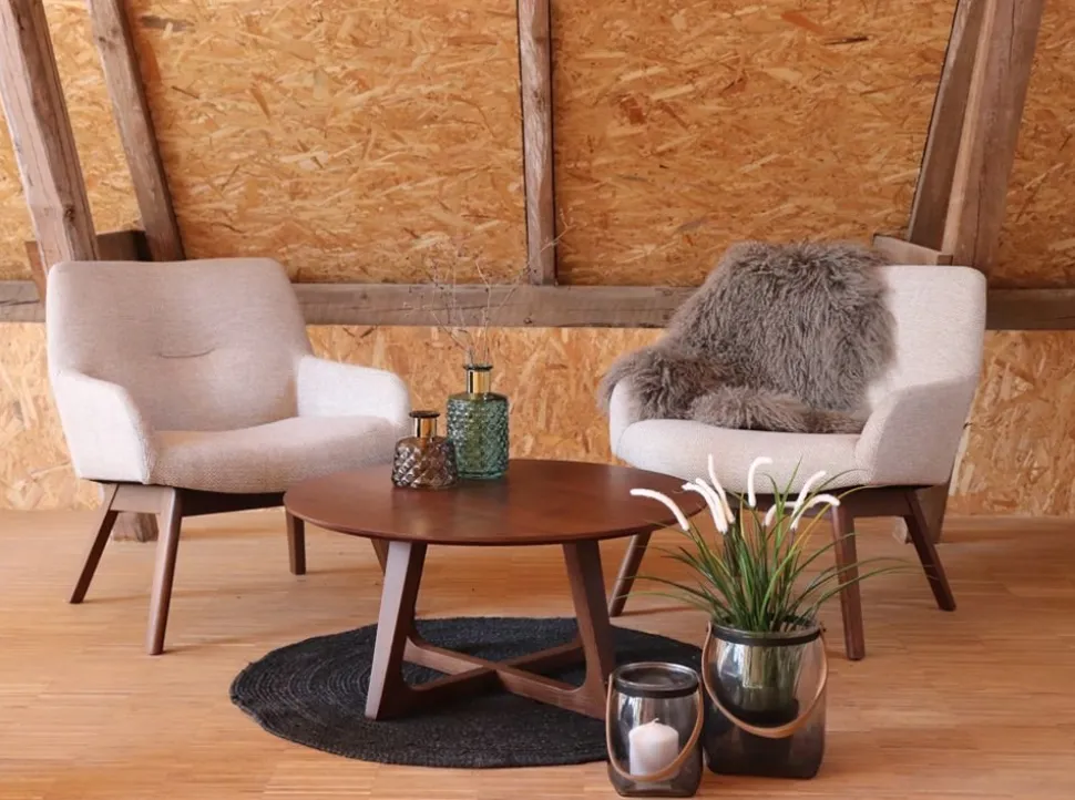 London Fåtölj - Sand/valnöt