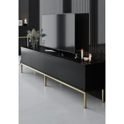 Lord TV-bänk - Svart/guld