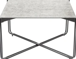 Lori soffbord 75x75 cm - Antikfärgad spegelglas + Möbeltassar