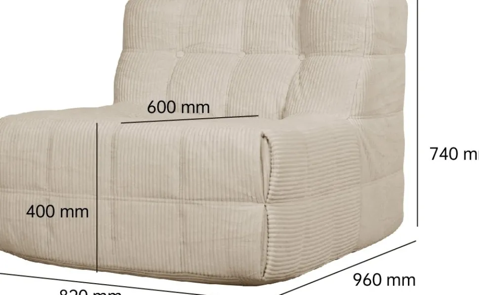 Lounge fåtölj beige manchester - Vera