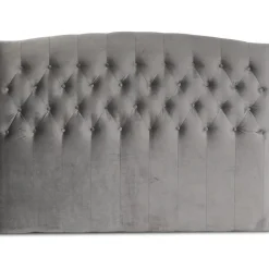 Love sänggavel med knappar (Grå sammet) - Valfri bredd