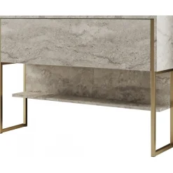 Lux avlastningsbord 120 x 30 cm - Travertin/guld