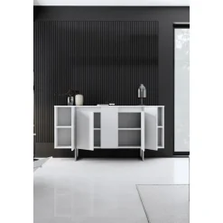 Lux skänk - Vit/silver